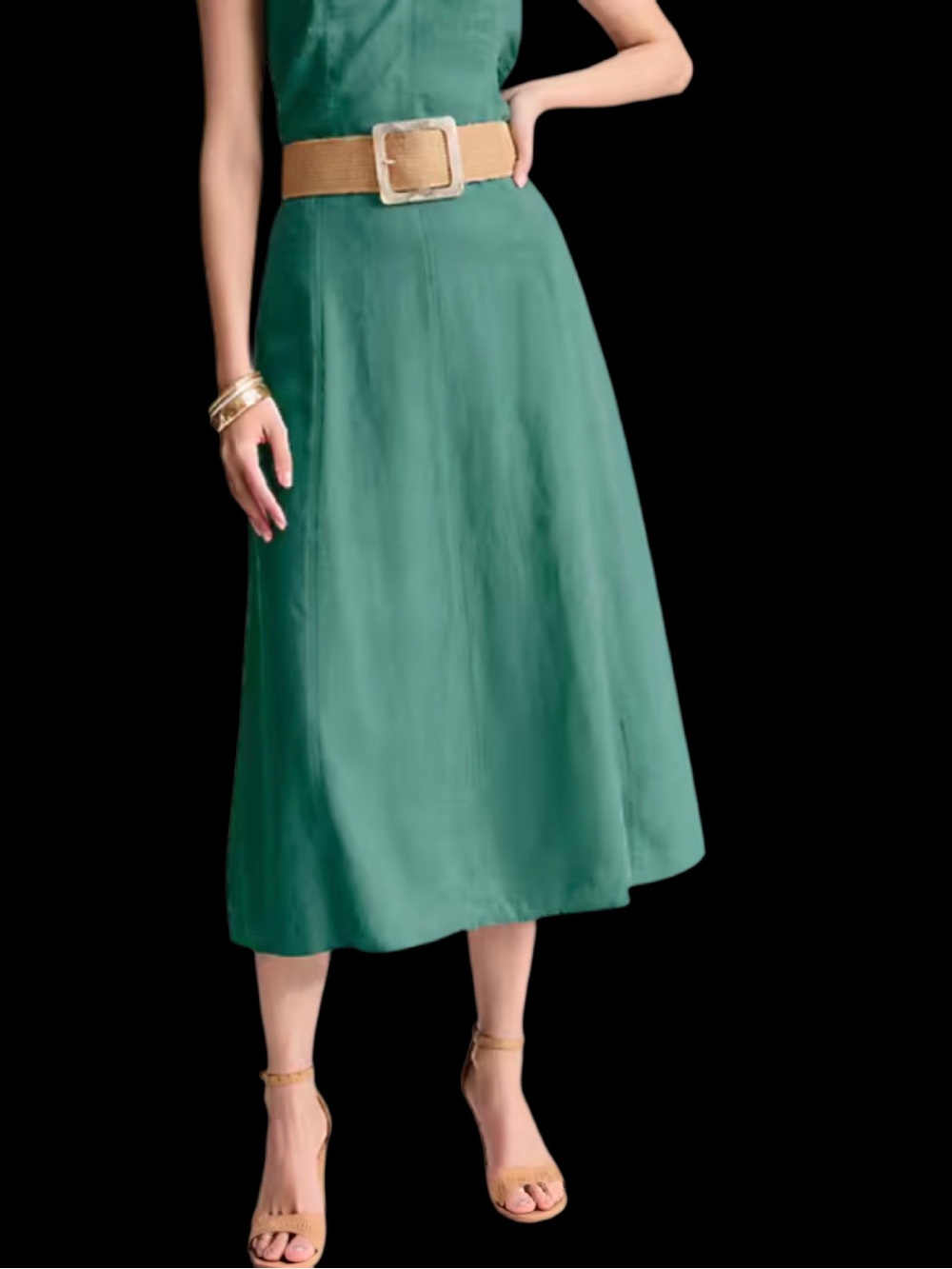 J.Jill NWT Linen-Blend A-Line Skirt – Size L – “Sea” green